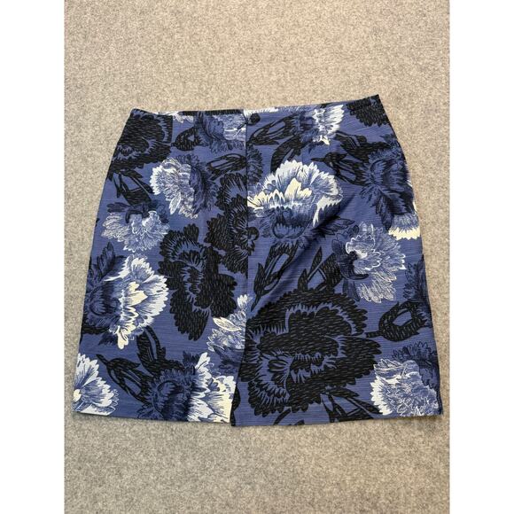 Women's Ann Taylor Blue Floral Botanical Mini Skirt Size 6P - Picture 4 of 6